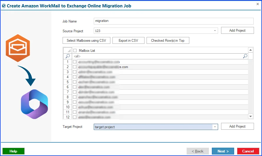 Add source and target