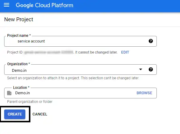 generate P12 key for Google service account