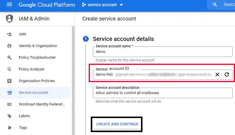generate P12 key for Google service account