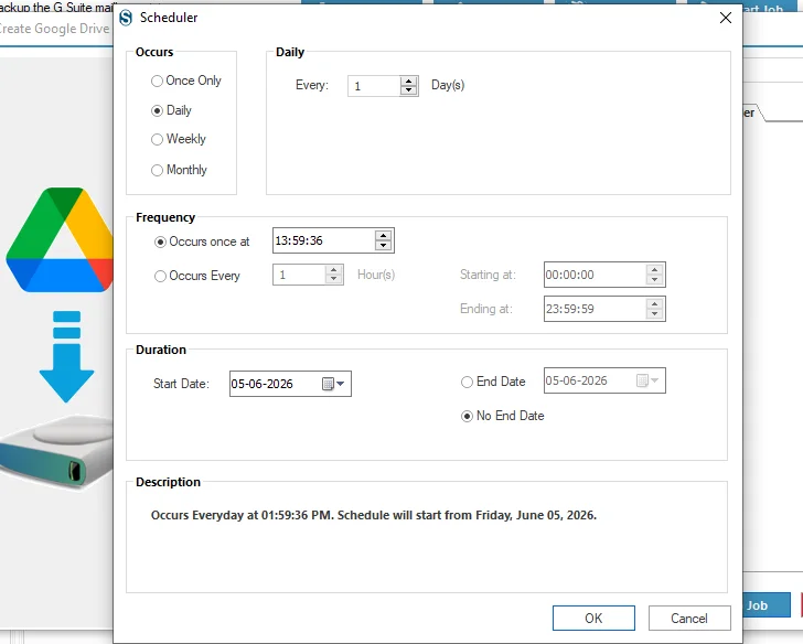 click start and begin process