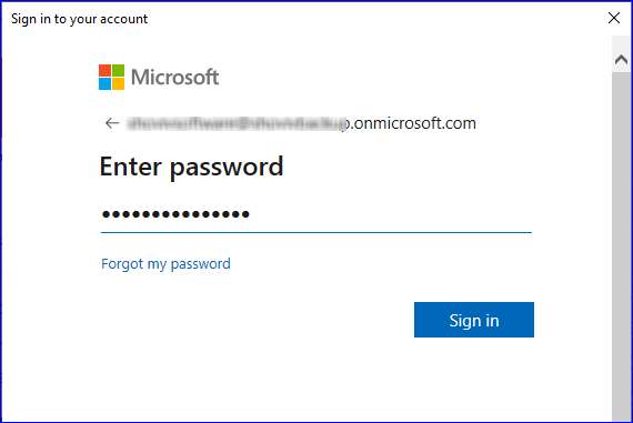Provide the password and last, click on the Sign in 