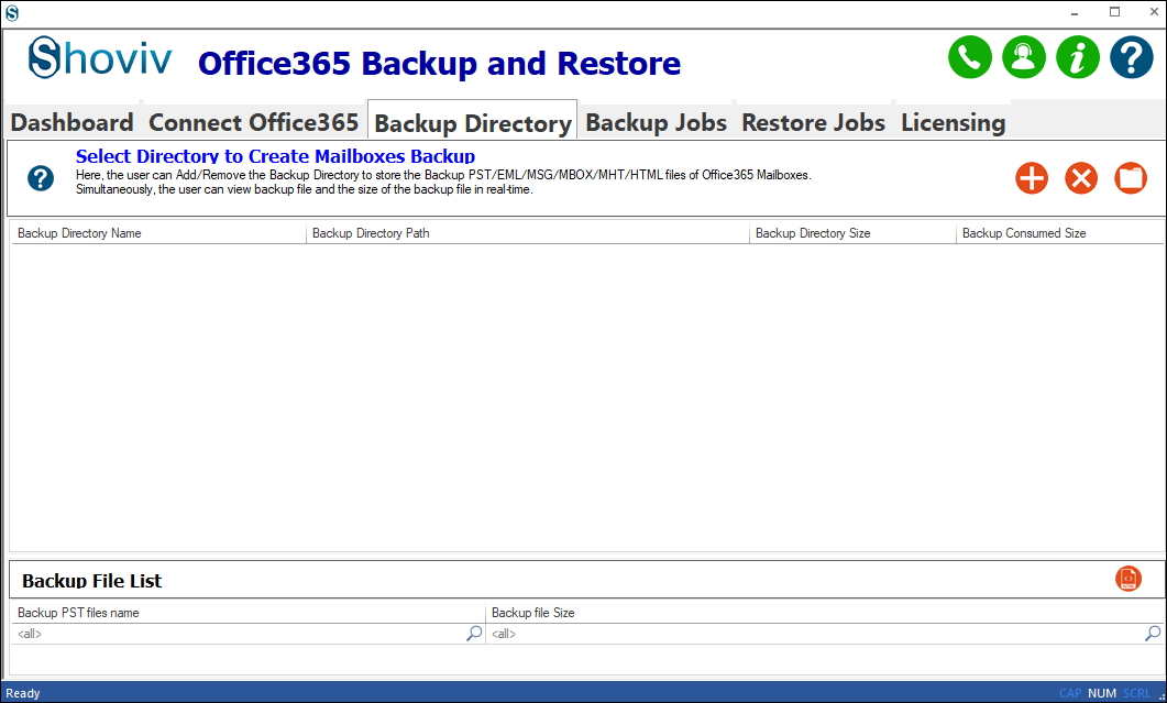 Go to the Backup Directory option