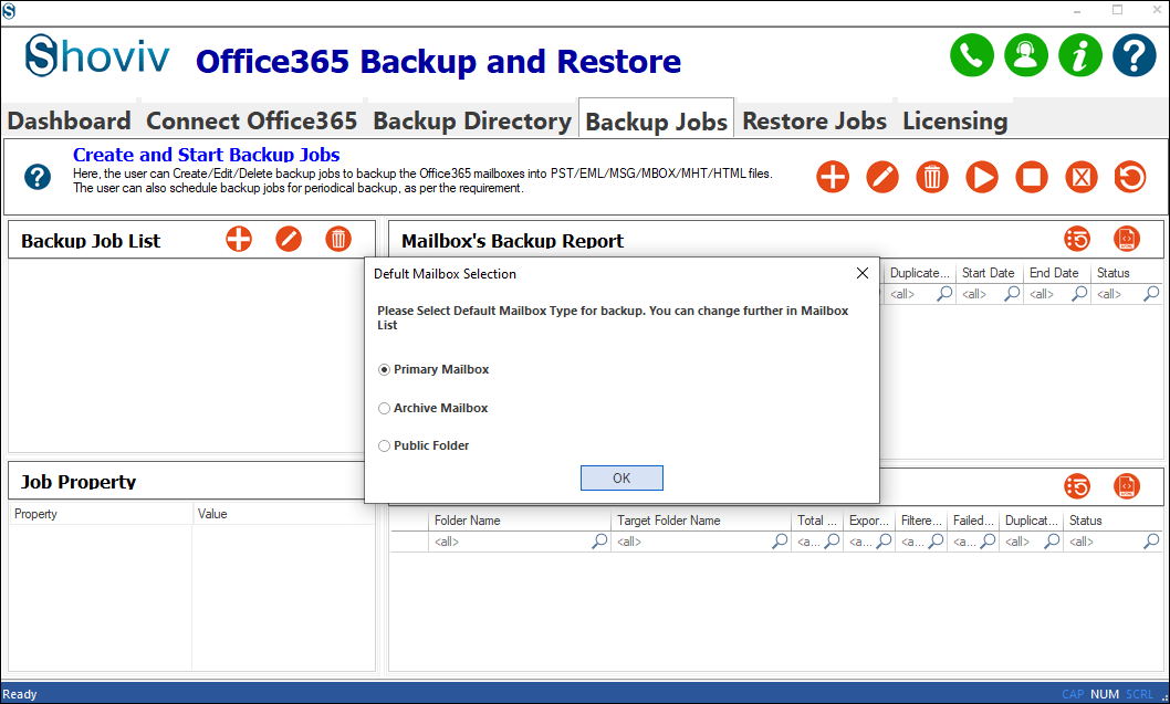 Tap the Backup Jobs 