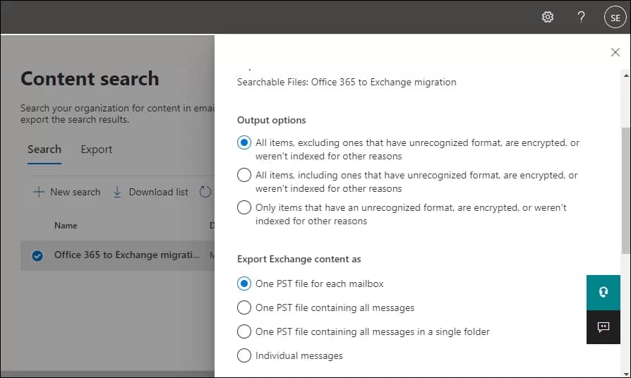 Navigate to the Export result option