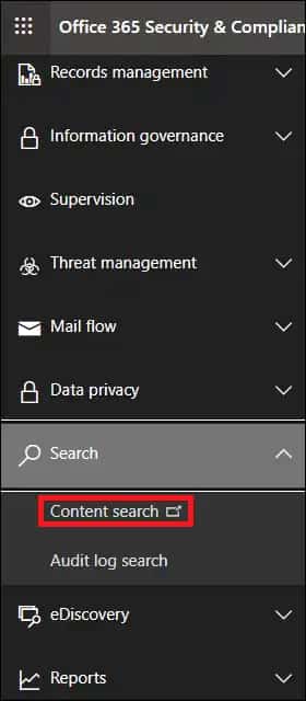Navigate to the Search option