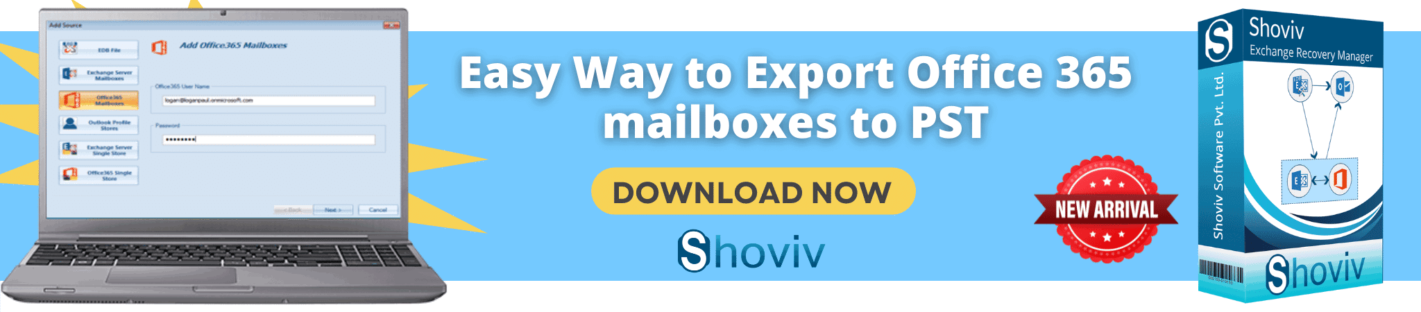 Office 365 export mailboxes to pst with shoviv