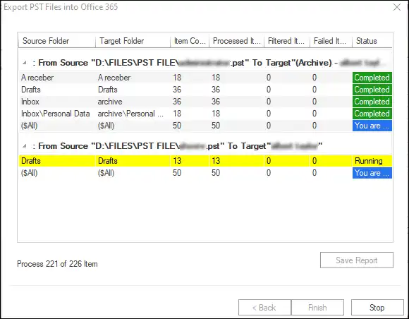 PST to Office 365 Migration finish