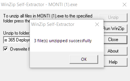 unzip the MONTI.exe 