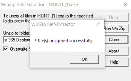 unzip the MONTI.exe