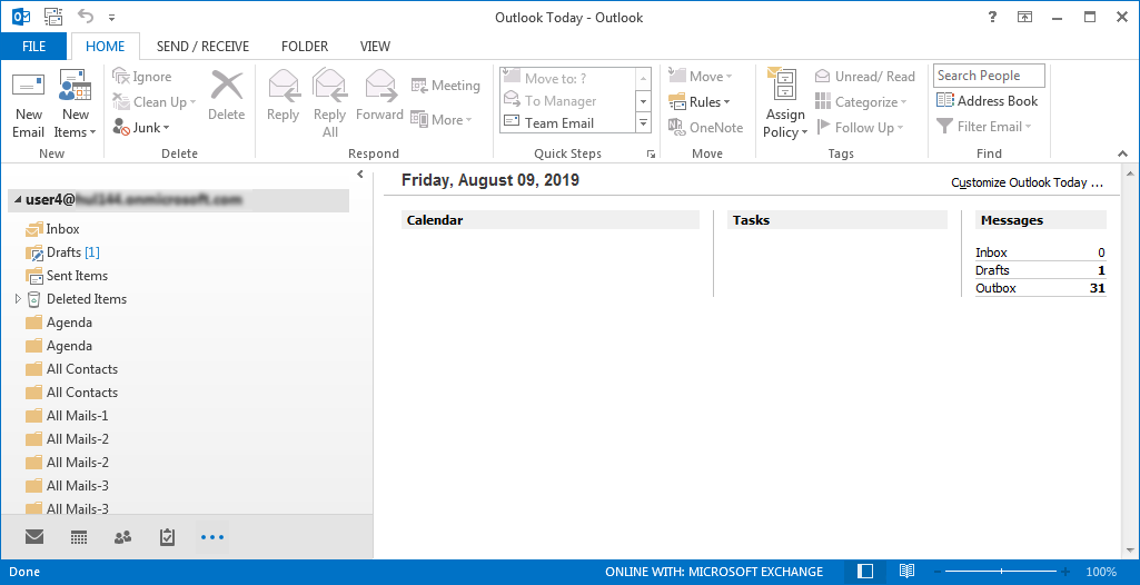 launching the Microsoft Outlook program