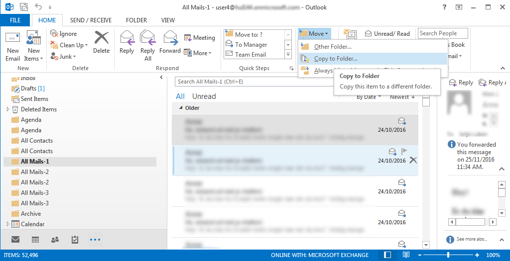 Copy to Folder option