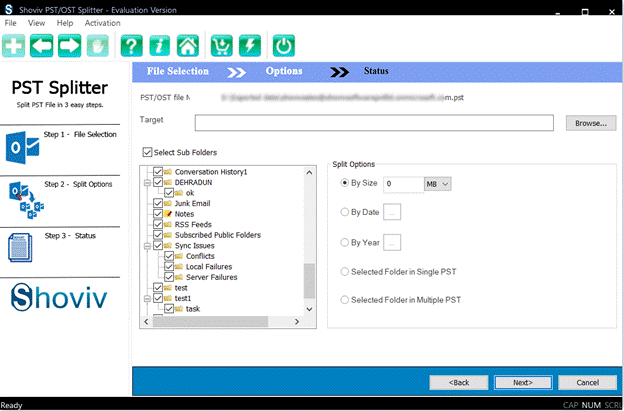 Choose Split Option