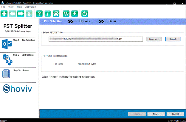 Browse and Add PST file