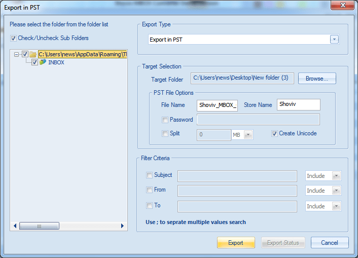 Outlook Import MBOX file