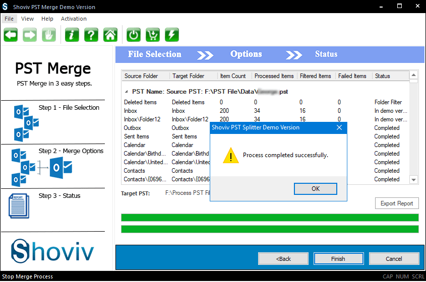 Browse the location of the target folder 