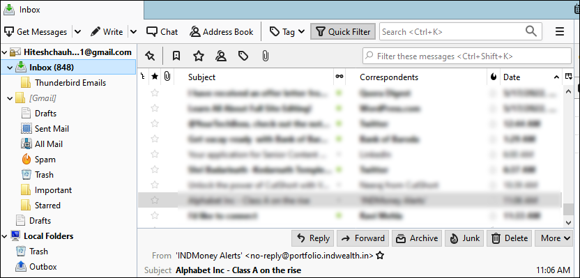 run the Mozilla Thunderbird