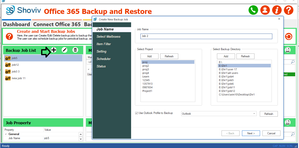 backup in PST from Office 365 Mailboxes3