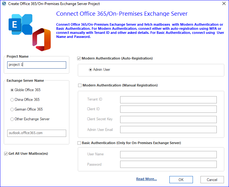 Target connection to Office 365 