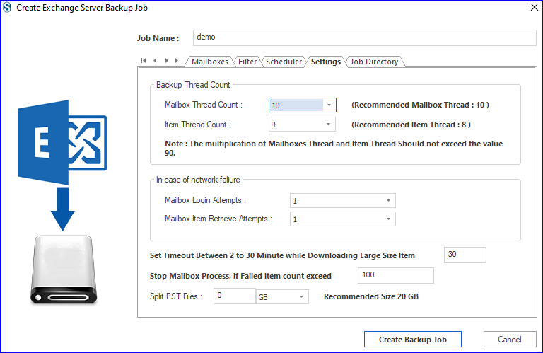 speedup backup process with thread count