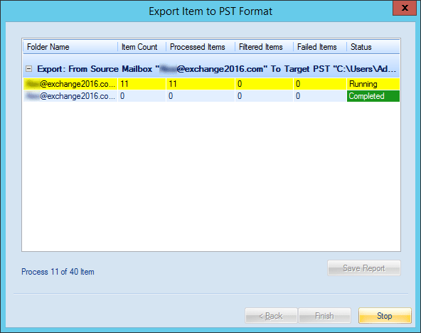 migrate Exchange public folders to PST report