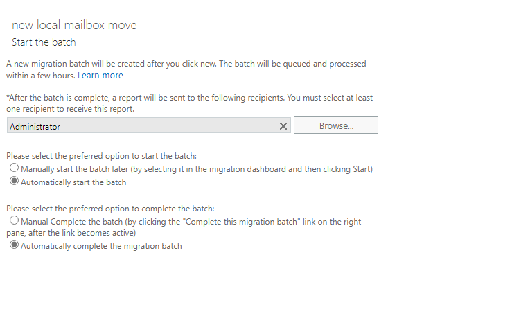 Add a user for the notification of the migration 