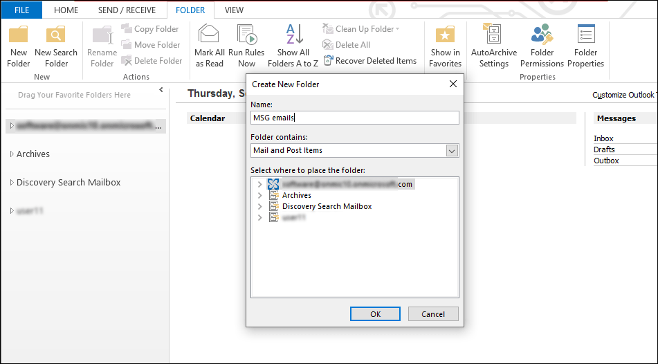Import MSG files into Outlook -1