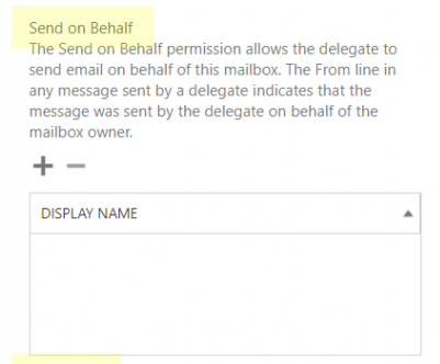 Send on behalf