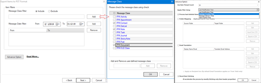 Export Exchange mailboxes to PST 7