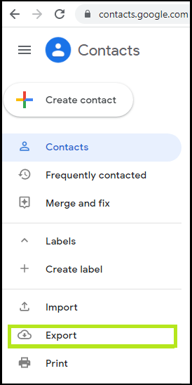 • Enter into Gmail Contacts