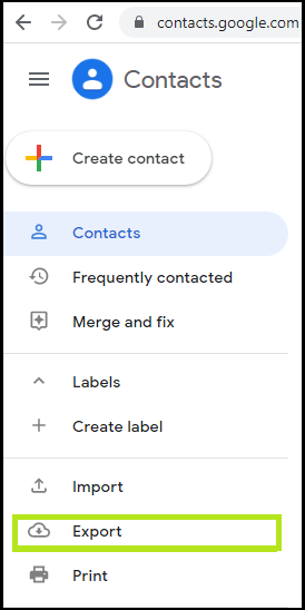 • เข้าสู่ Gmail Contacts