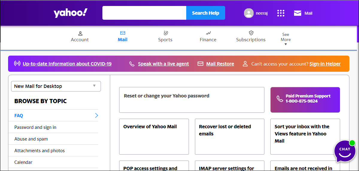 restore Yahoo emails Step 2