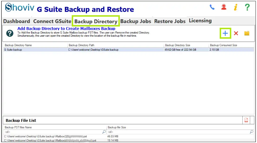 : Now click on Backup Directory