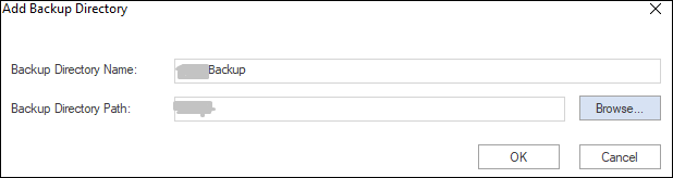 Provide the backup directory name 