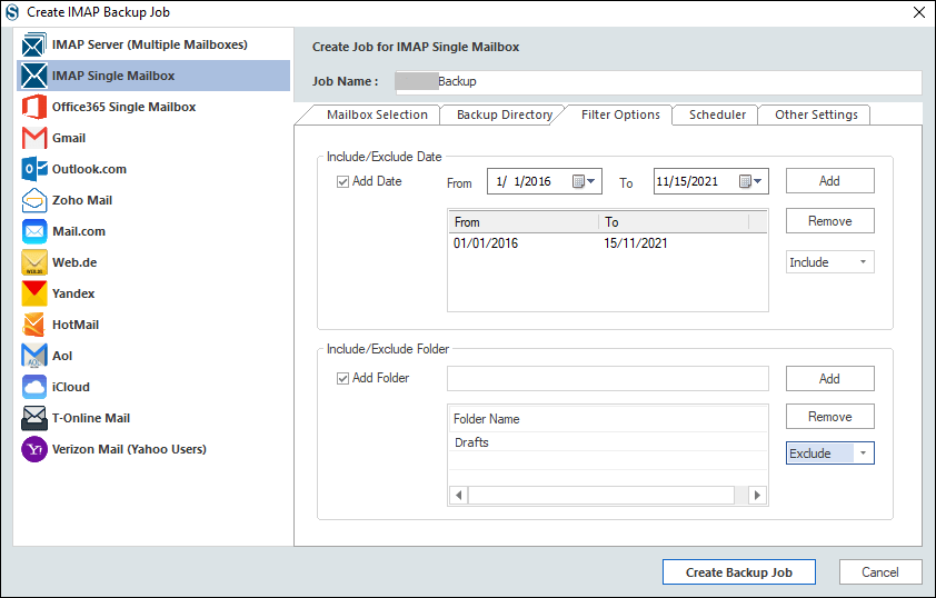 apply the filter in the filter options tab 