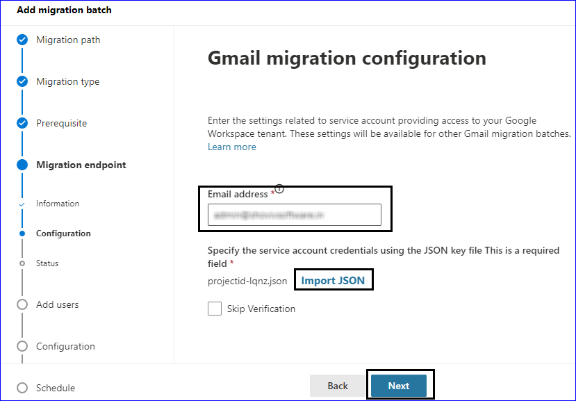 enter email address and click next
