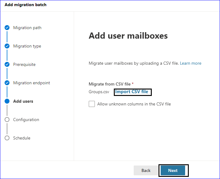 Import CSV File to add users