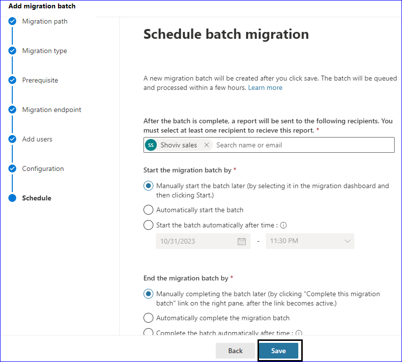 Google Workspace to Microsoft 365 Migration finish