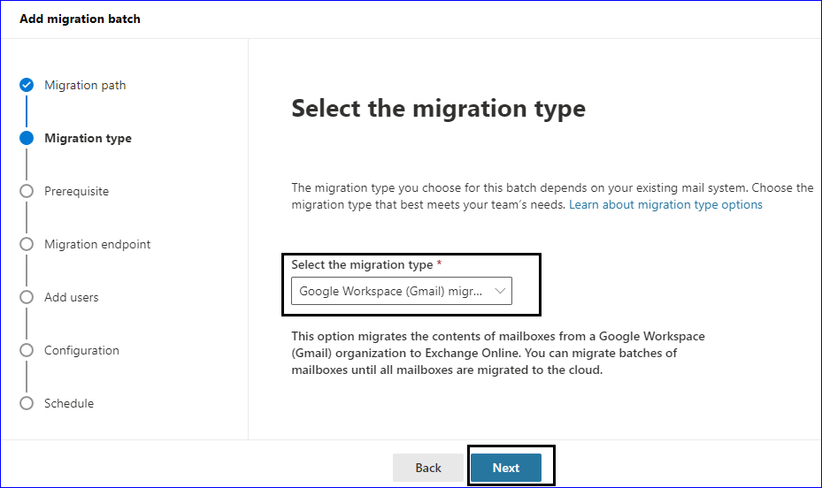 Choose your migration type