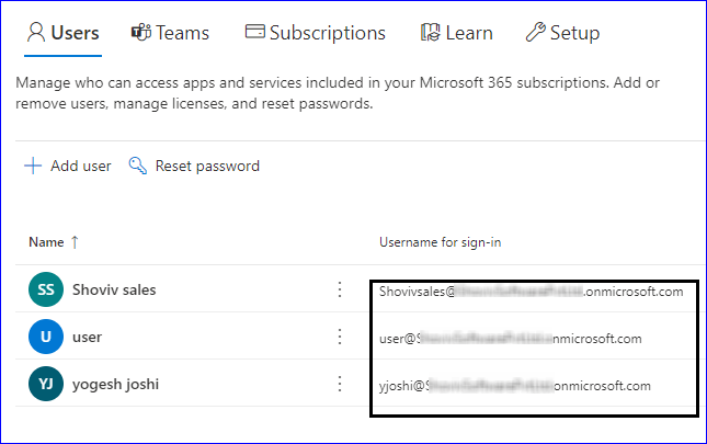 Go to the User section and explore active users
