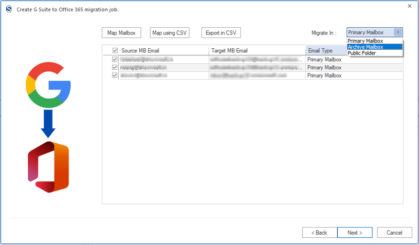 should select anyone target mailbox 