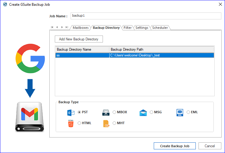 select the already created directory