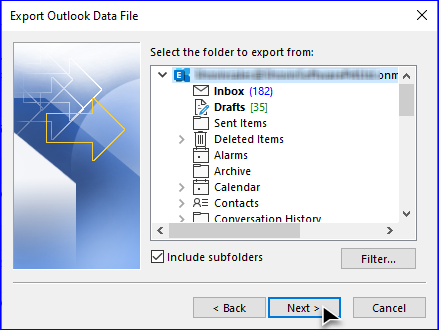Check uncheck folders and subfolders