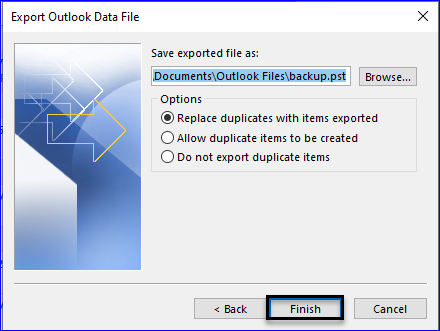 remove duplicates from PST files