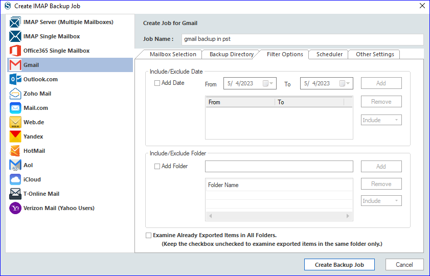 how to backup mailbird imap