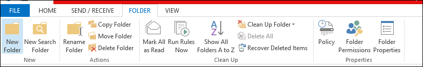Folder section of Outlook and click on the Recover Deleted Items 