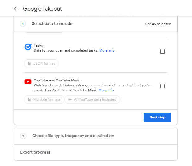 Export Google Drive Data