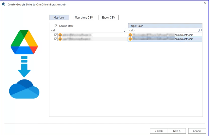 Map Google Drive and OneDrive