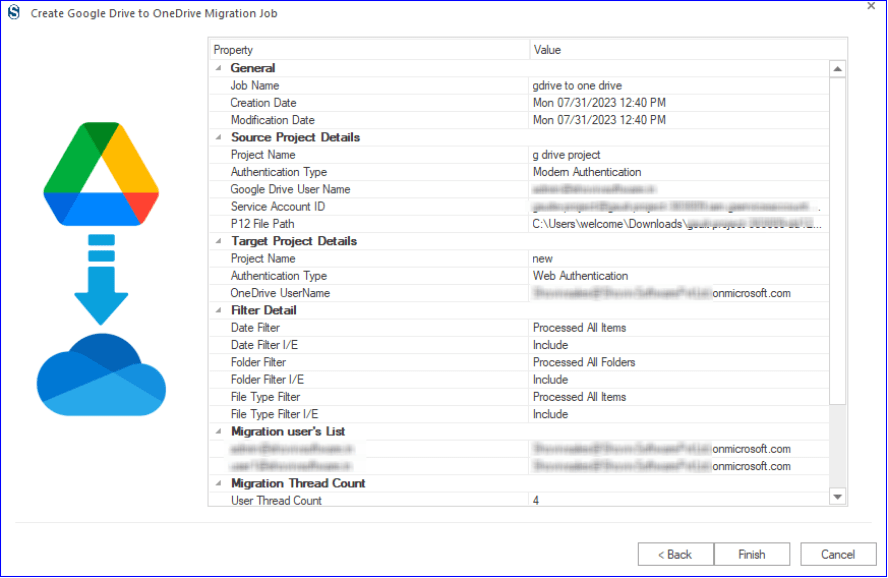 Move files from Google Drive to OneDrive