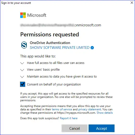 Agree permissions to allow migration