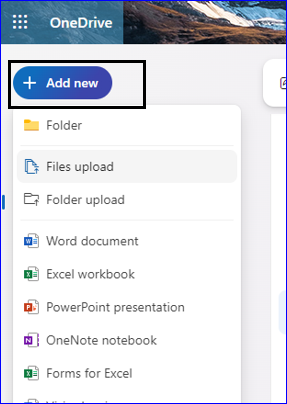 Upload Files into New OneDrive Account